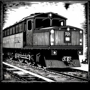Urban Transport: Old Railway Locomotive on Track