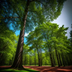 Serene Forest Path amidst Vibrant Autumn Foliage