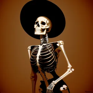 Horrifying 3D Anatomical Skeleton in Deathly Pose