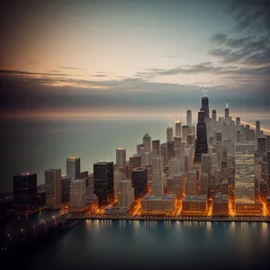 Majestic City Castle and Skyline at Sunset