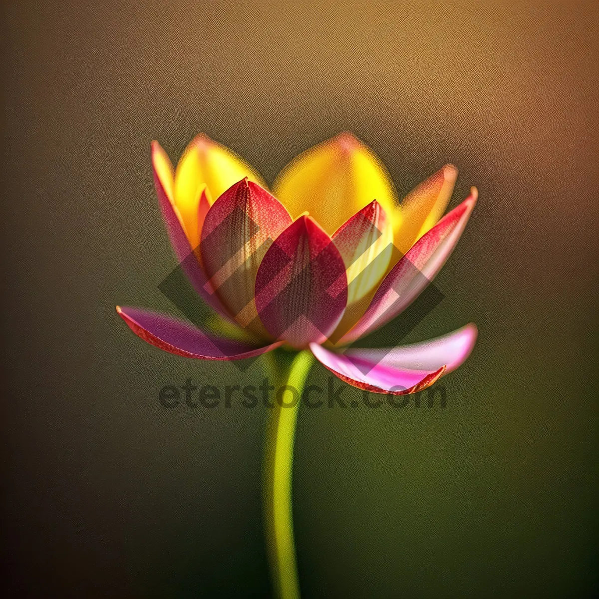 Picture of Colorful Lotus Blossom in Summer Garden