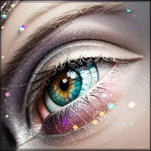 Vibrant Eye Makeup: Creative Closeup with Bold Mascara