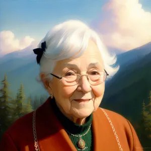 Elderly couple smiling together outdoors with gray hair