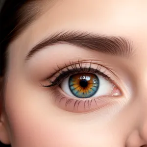 Stunning close-up of attractive model's mesmerizing eyes