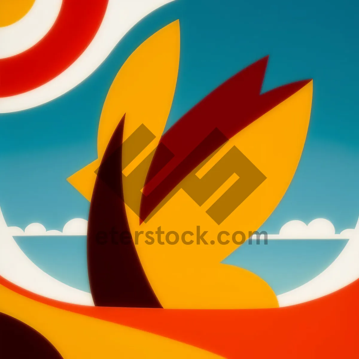 Picture of Orange Lightning Web Icon: Graphic Design Symbol