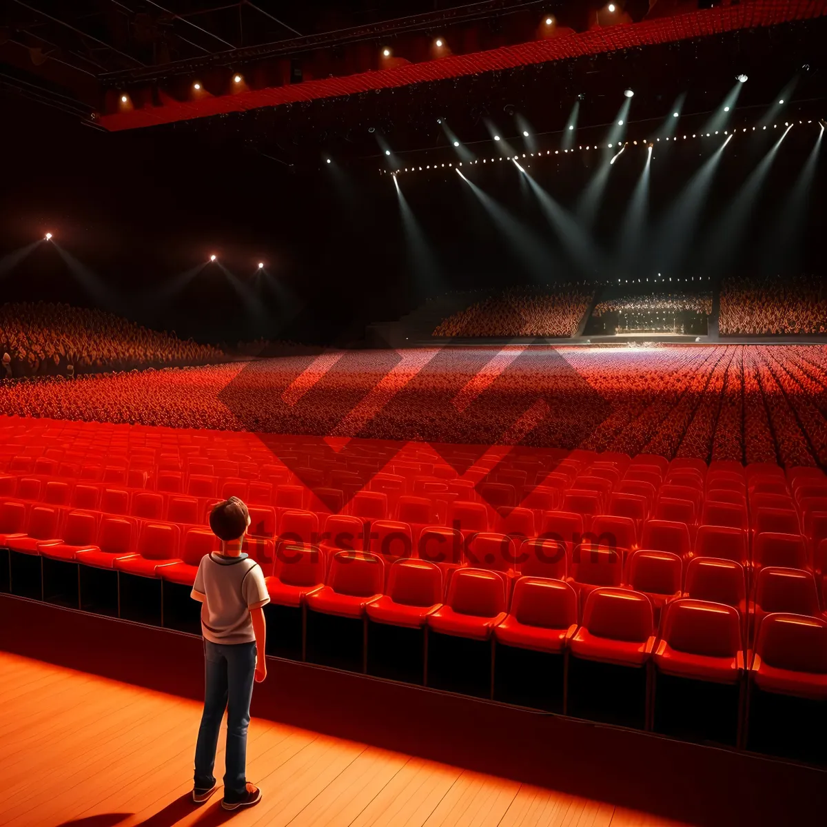 Picture of Stage Curtain on Platform at Theater