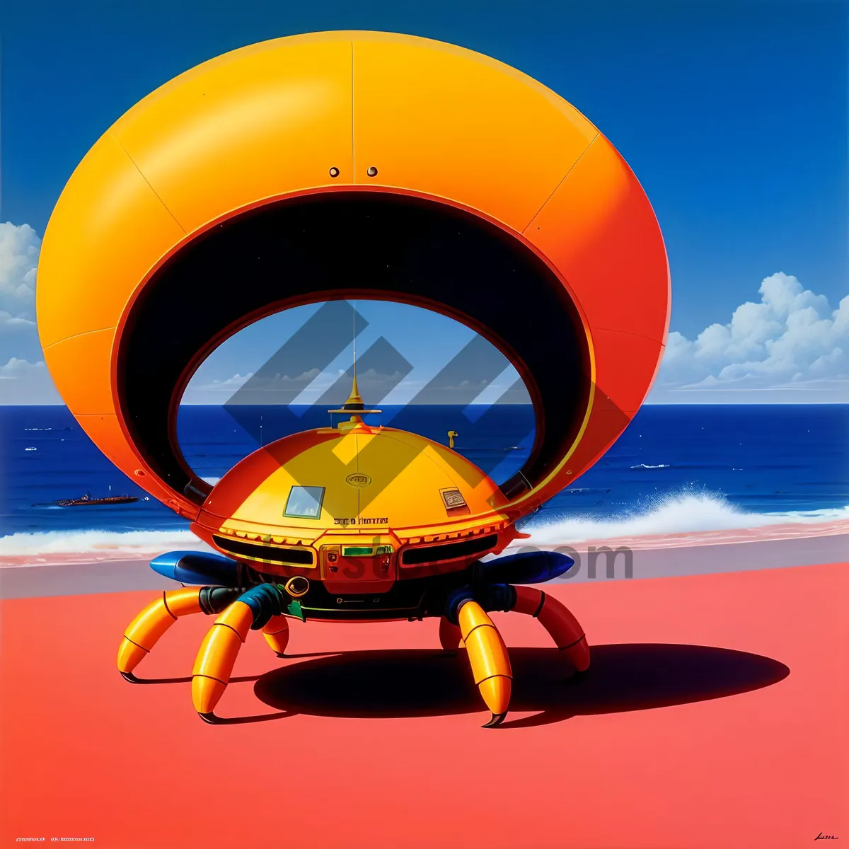 Picture of Surf's Up: Swimmer with Life Preserver Riding 3D Jet Float