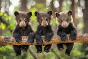 Adorable Baby Black Bear Wildlife Animal Cute Furry