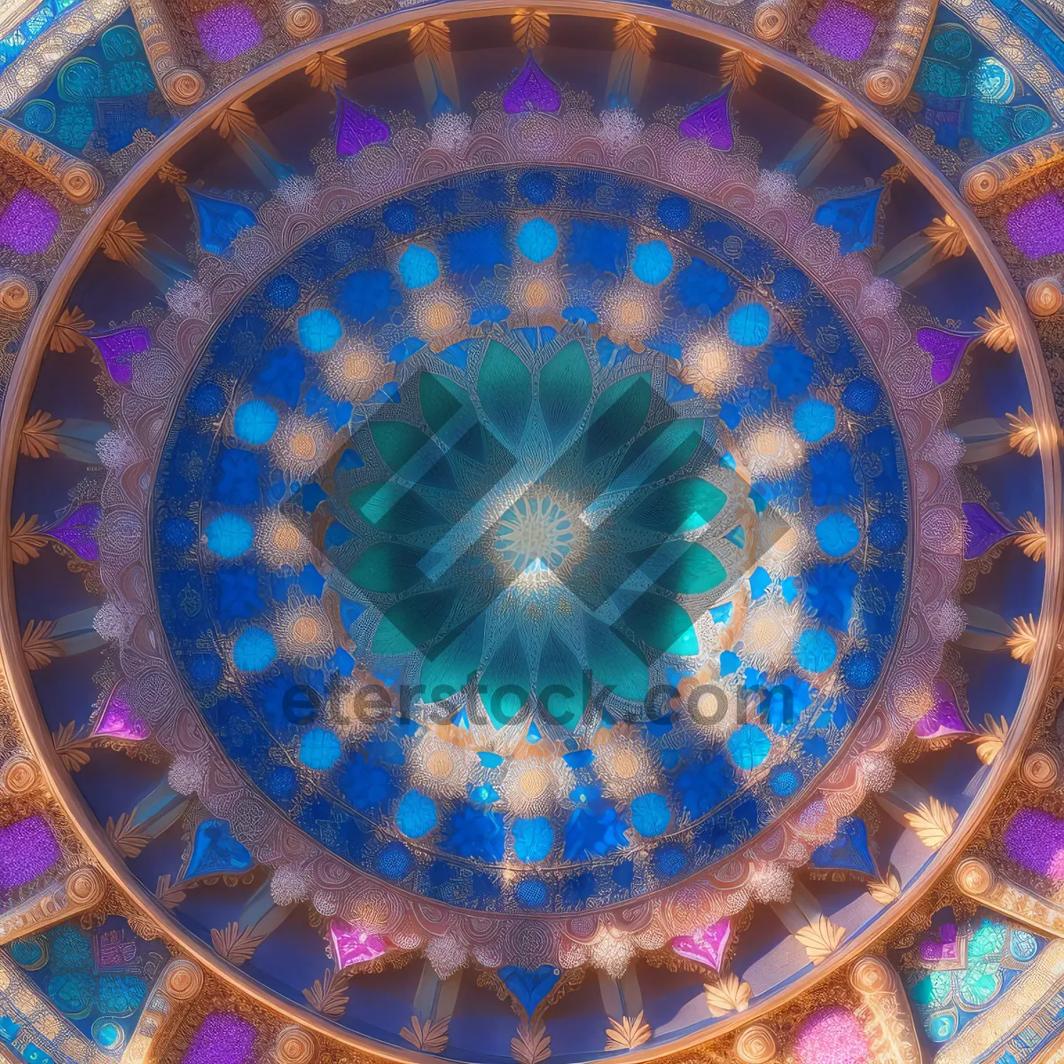 Picture of Colorful Geometric Mosaic Transducer Artwork