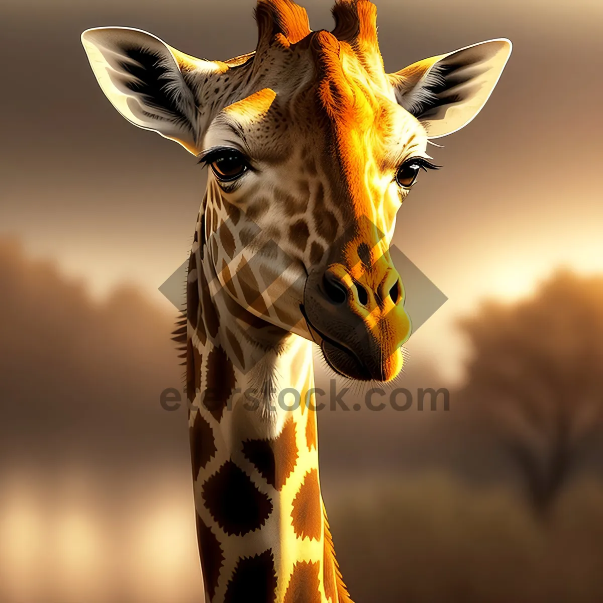 Picture of Graceful Giraffe in the Wilderness
