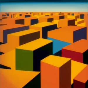 Geometric 3D Cube Plaza Wallpaper Design