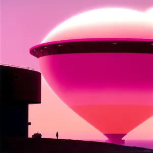 Vibrant Space Balloon - Digital Art