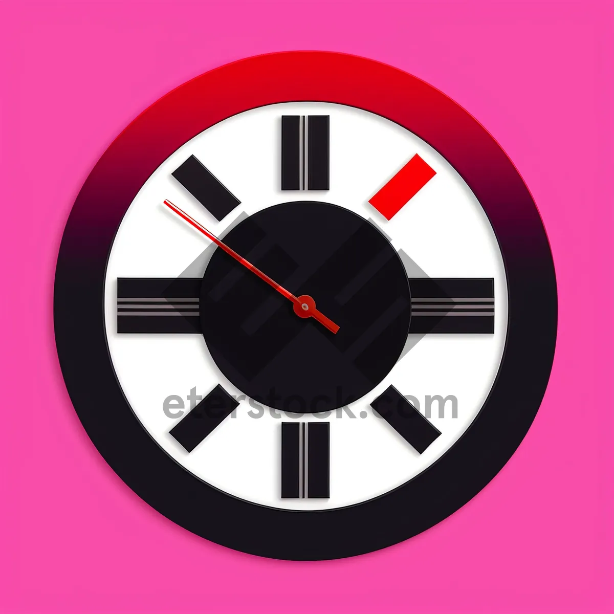 Picture of Glossy Round Metallic Clock Icon
