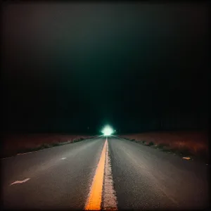 Speeding Through the Night: Tunnel Highway Under Starlit Sky