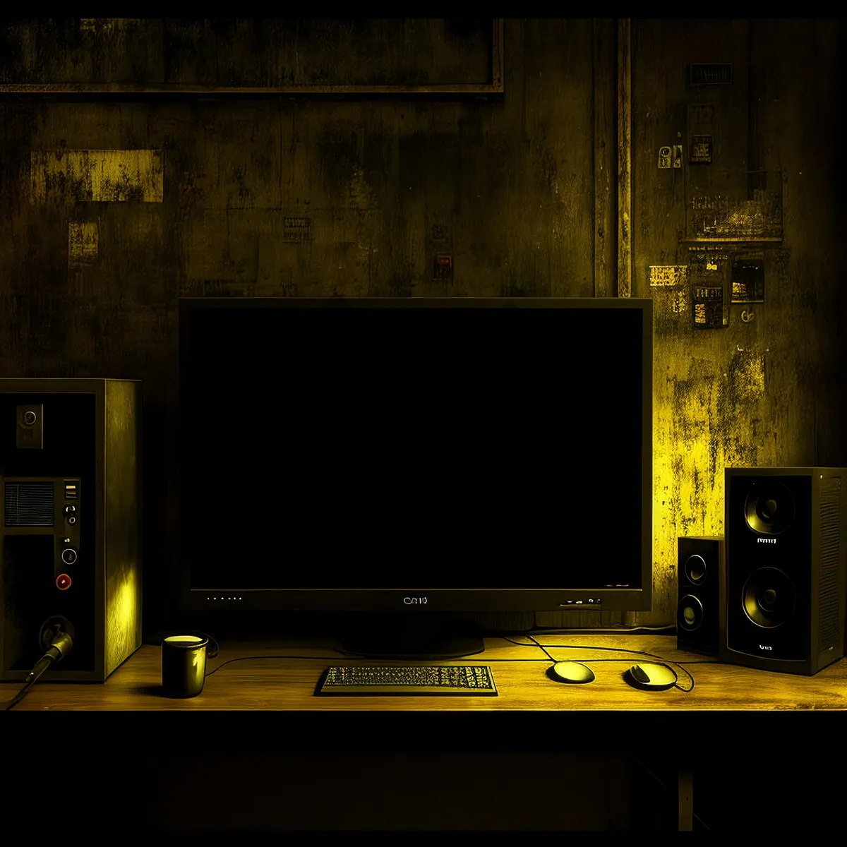 Picture of Office Work: Digital Computer Monitor and Keyboard