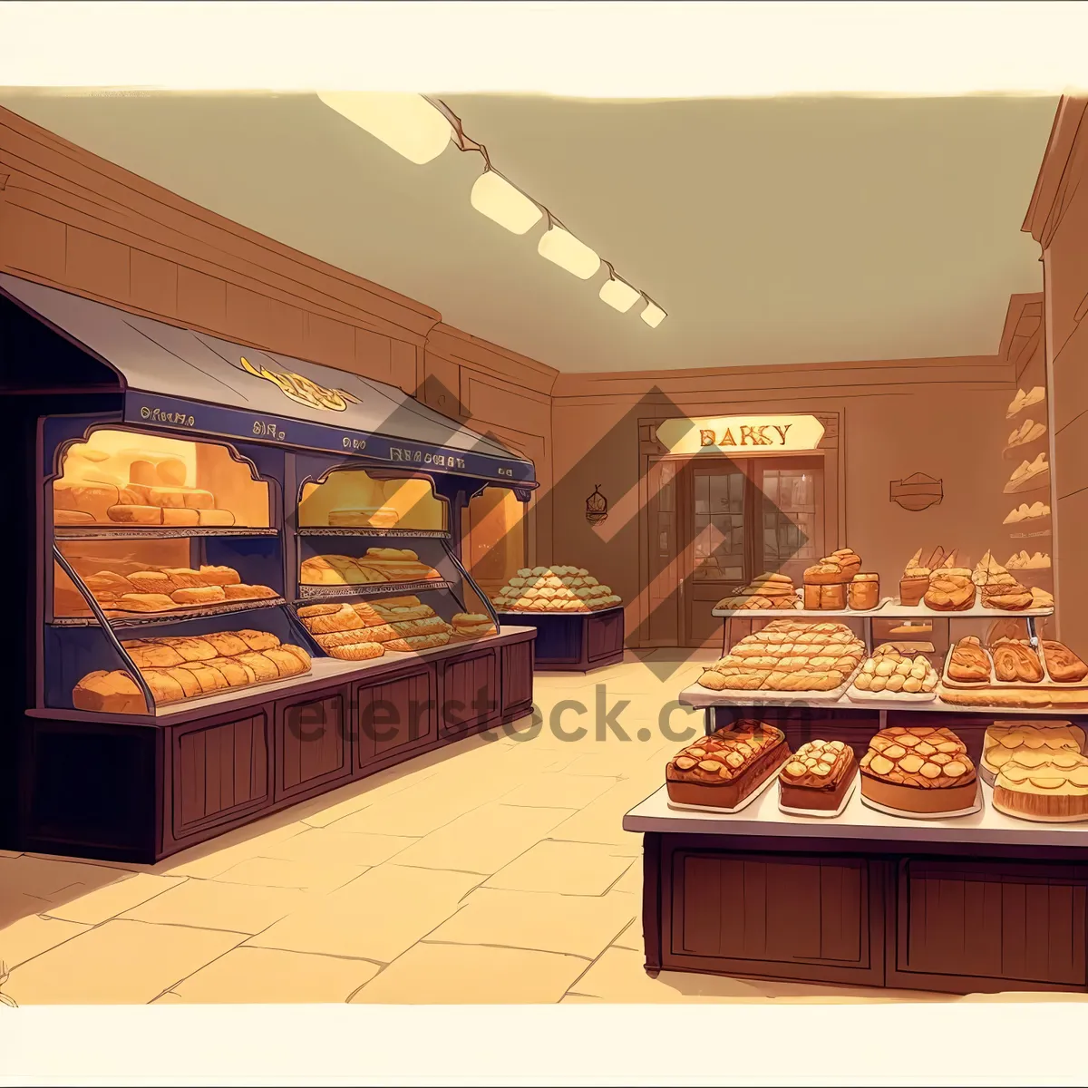 Picture of Bakery Shop Interior with Modern Luxury Decor