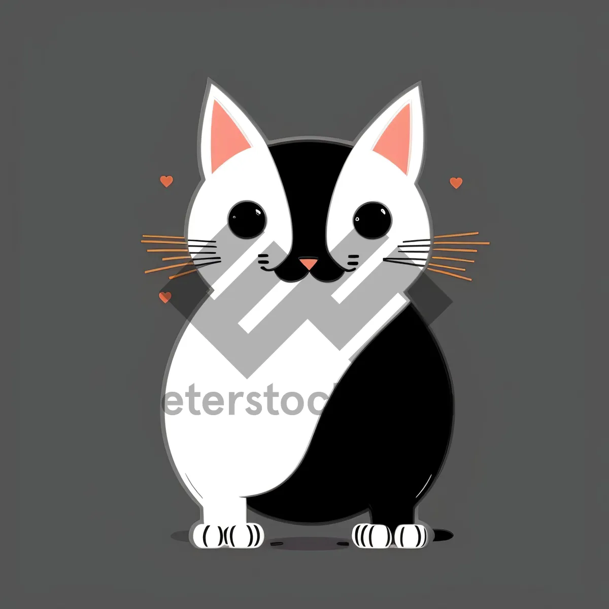 Picture of Cute Cartoon Kitty Art Design Drawing