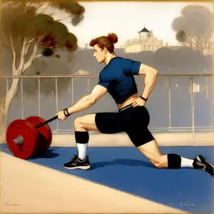 Active Man Lifting Weights in Gym