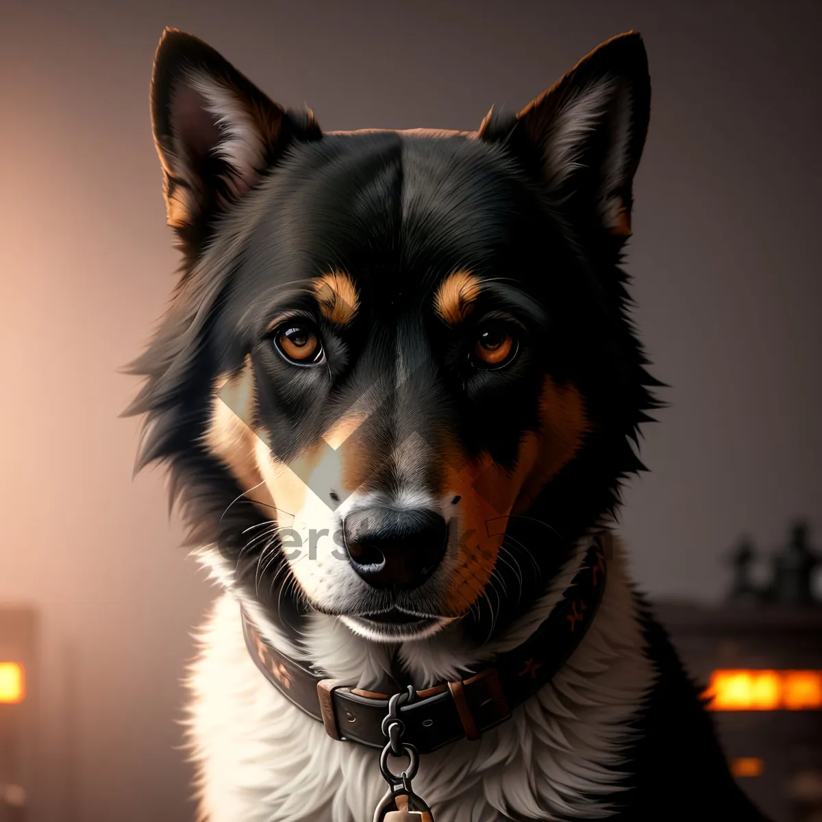 Picture of Cute Border Collie Shepherd Dog Portrait