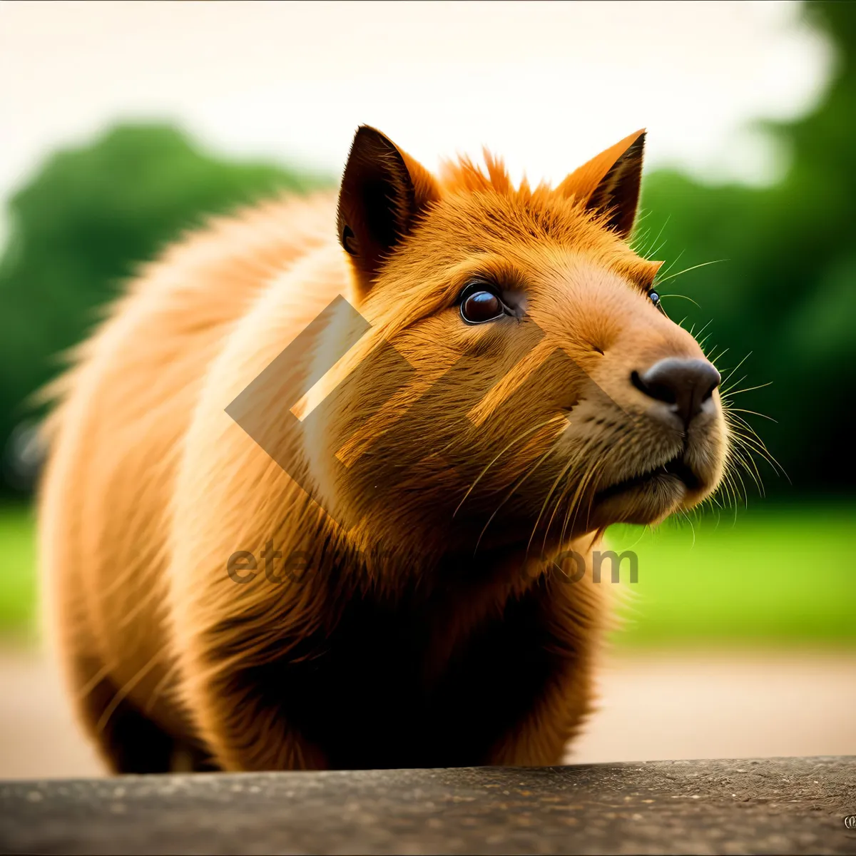 Picture of Adorable Fluffy Piglet with Furry Whiskers