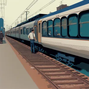 Fast City Commuter Train at Urban Station