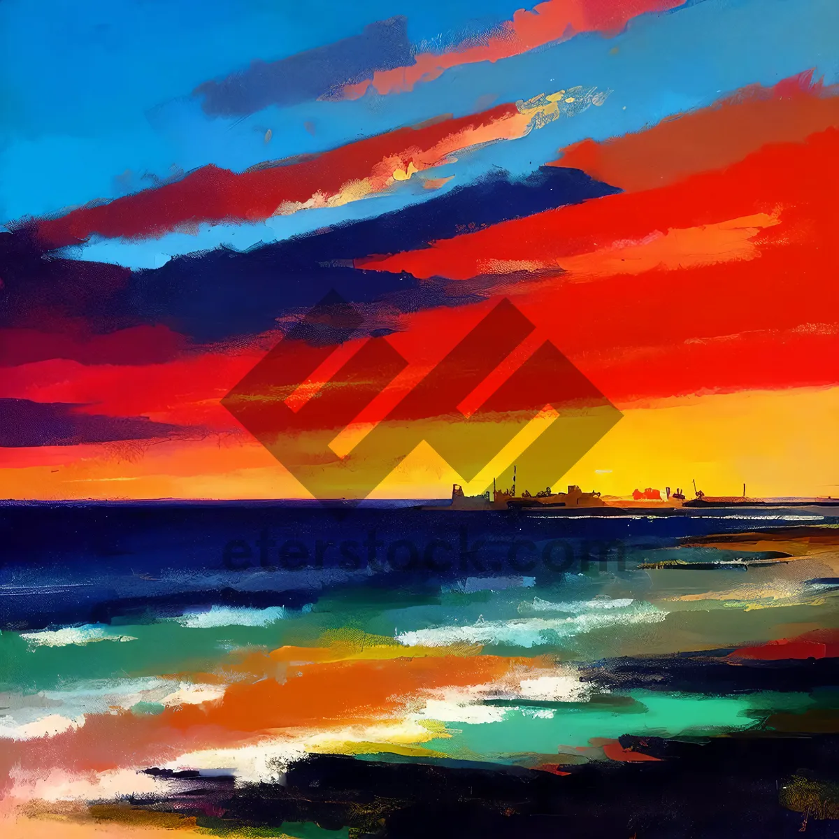 Picture of Sunset over tropical beach paradise