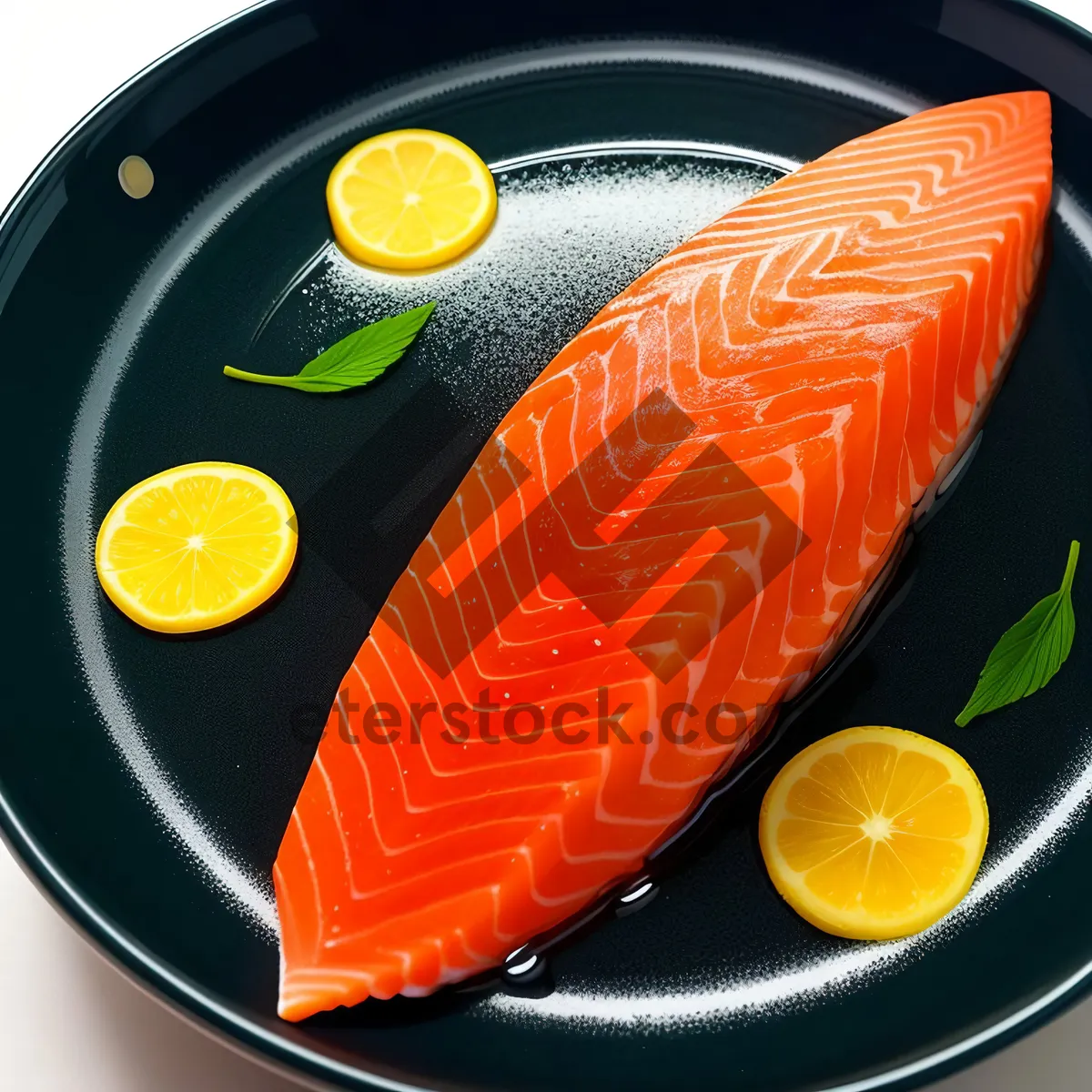 Picture of Delicious Salmon Fillet with Fresh Lemon and Tomatoes