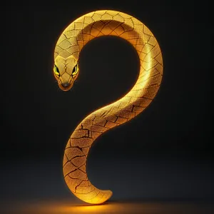Symbols of Power: 3D Snake Sign in Mechanical Font