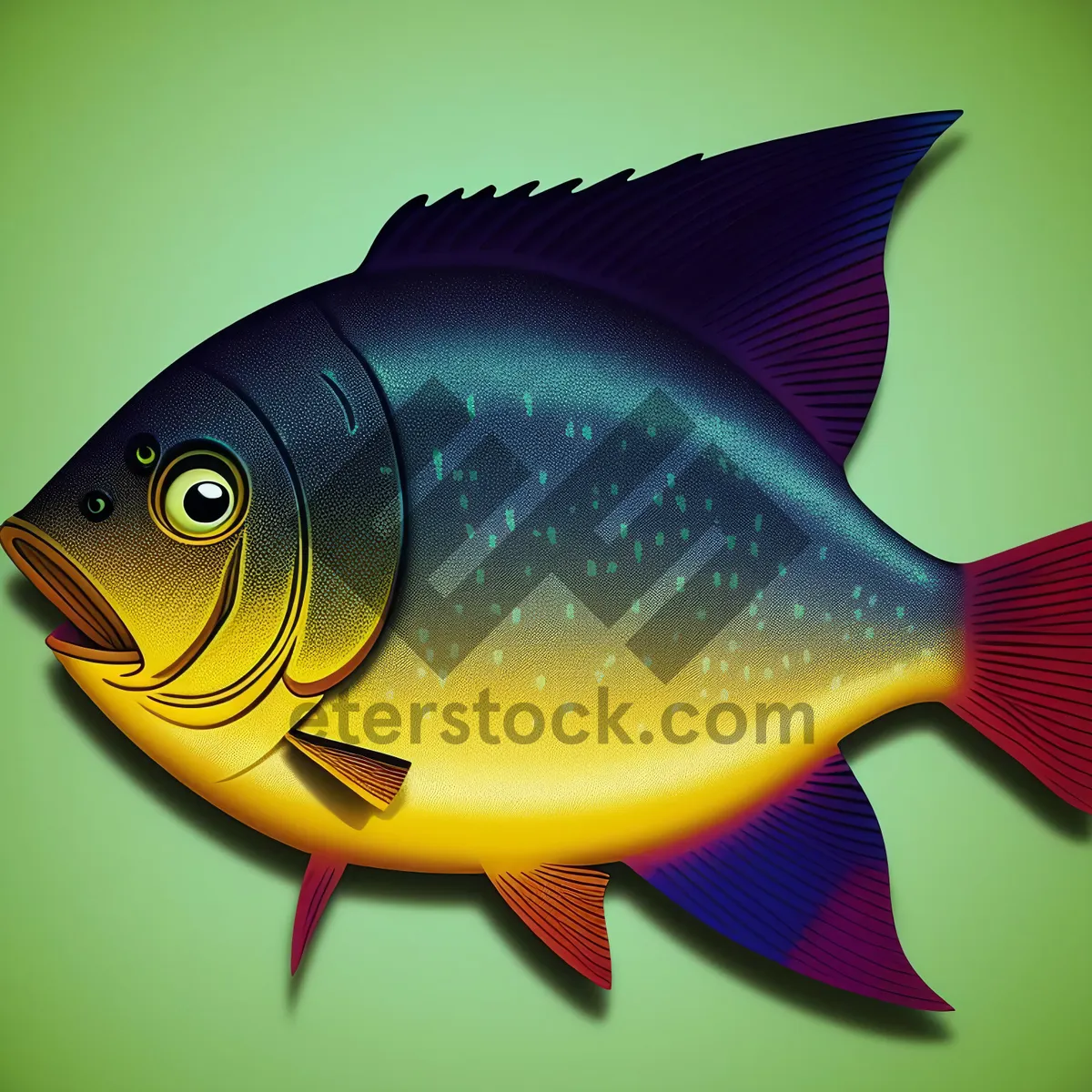 Picture of Swimming Goldfish in Colorful Aquarium