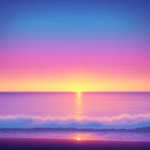 Serene Summer Seascape with Colorful Clouds