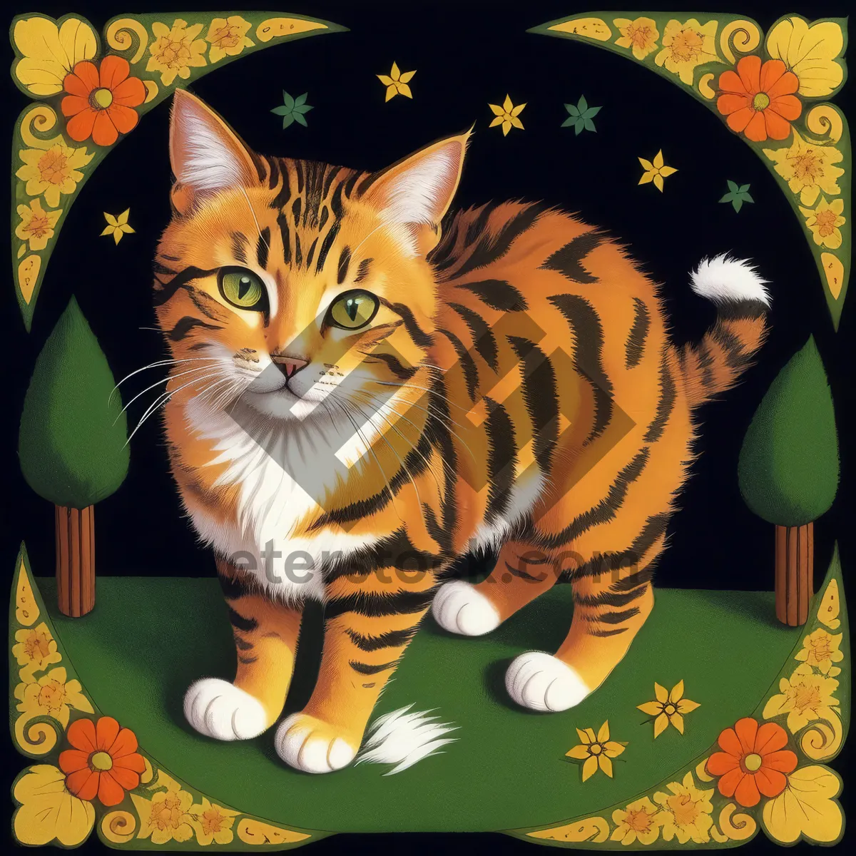 Picture of Cheerful Cartoon Cat Jigsaw Puzzle Game