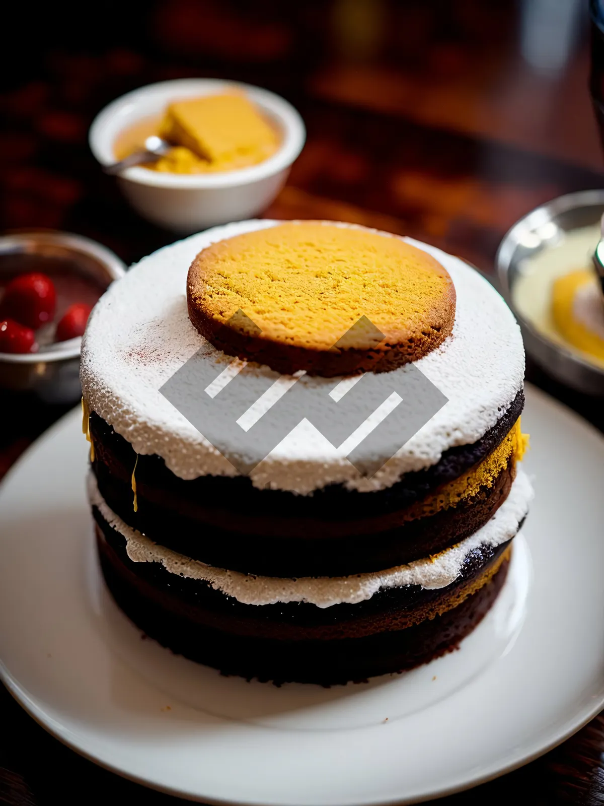 Picture of Delightful Sweet Fruit Cake Slice on Plate