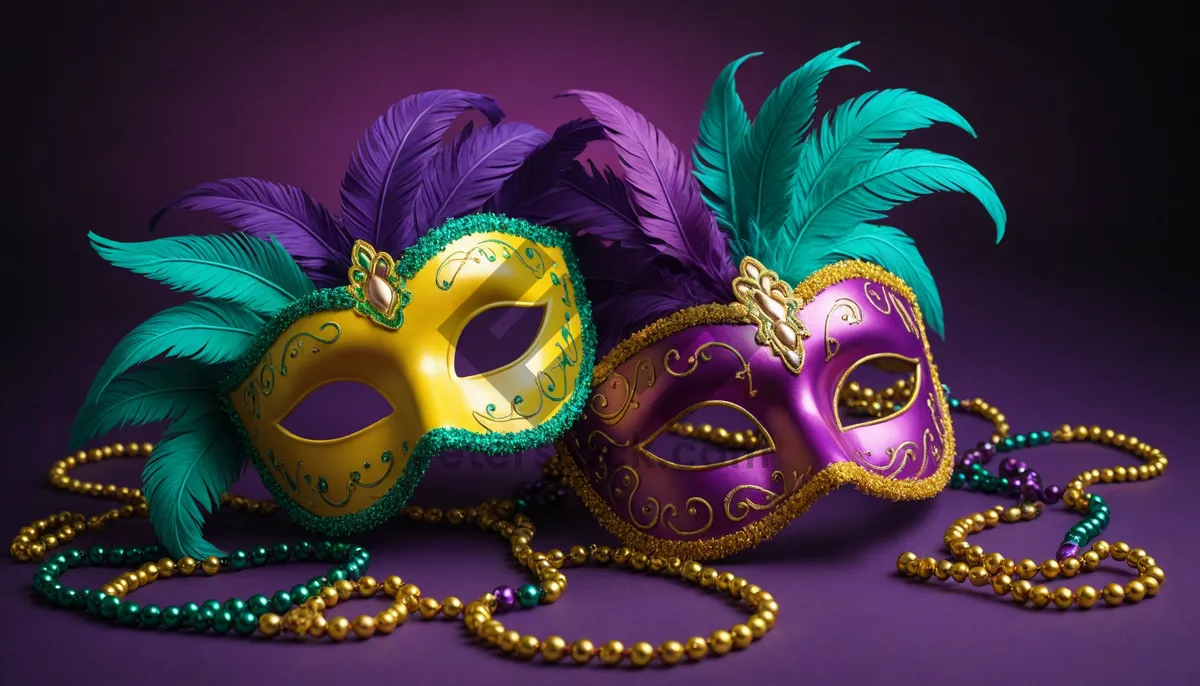 Picture of Colorful Venetian Masquerade Mask for Carnival Party Decoration