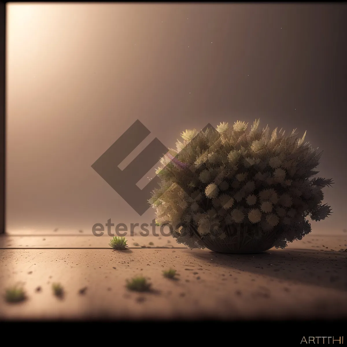 Picture of Close-up of Edible Sea Urchin on Cactus Plant