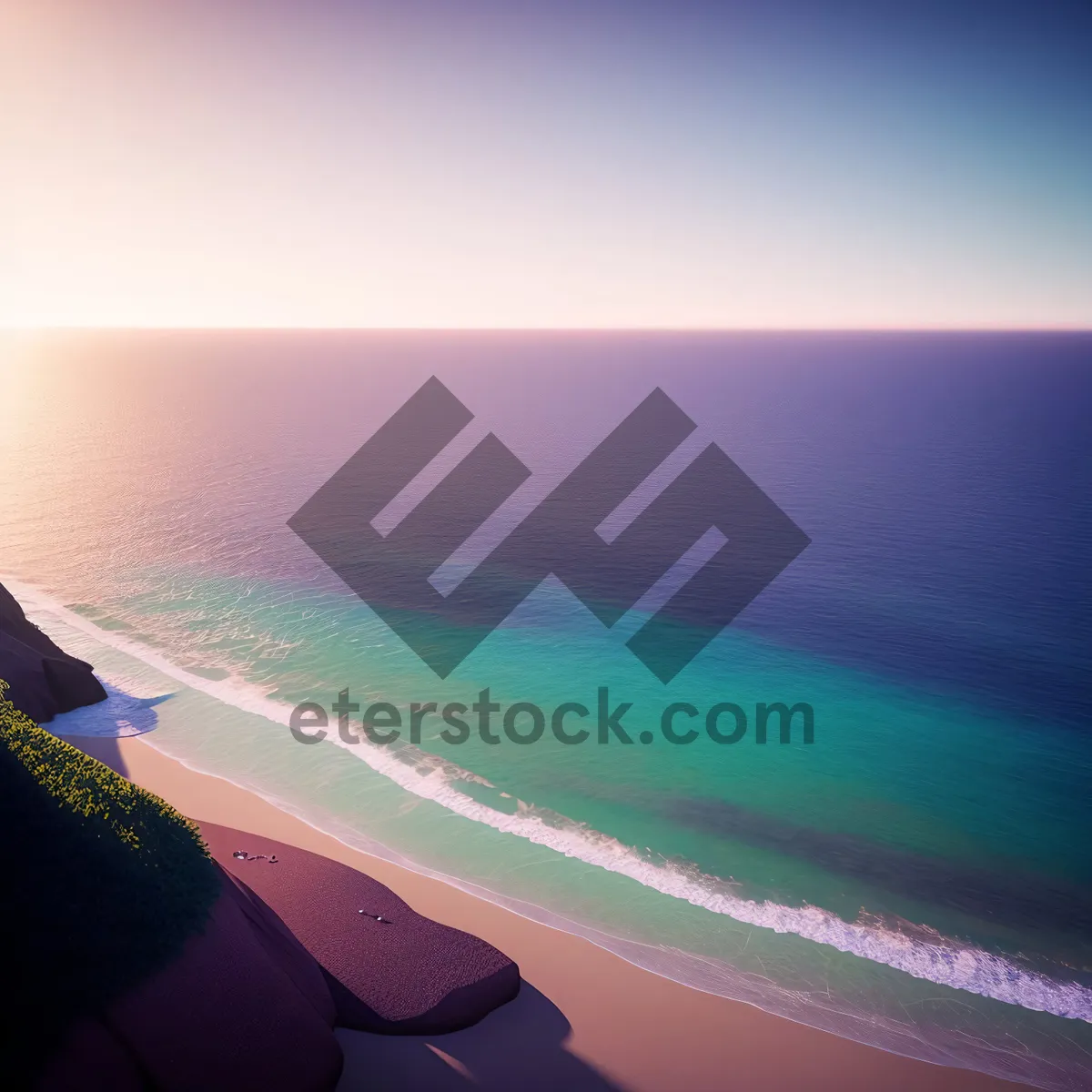 Picture of Golden Horizon: A Serene Sunset on the Beach