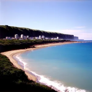 Sunny Tropical Paradise Beach Water Vacation Scene