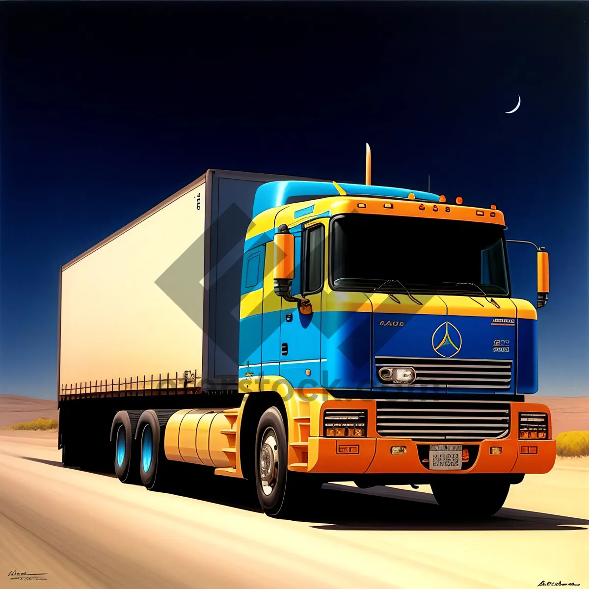 Picture of Fast Freight on Highway: Trucking Transportation