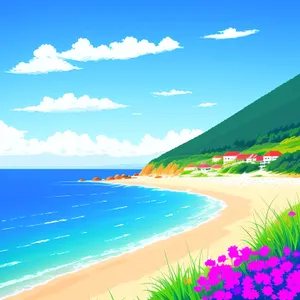 Turquoise Paradise: Serene Beachscape with Clear Waters