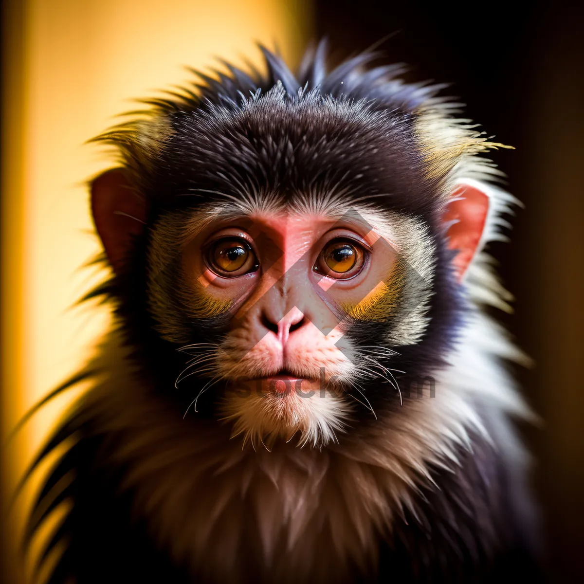 Picture of Curious Macaque with Captivating Cat-like Eyes