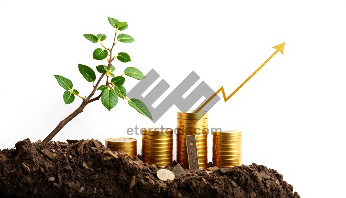 Picture of Golden Money Plant Growth in Financial Market