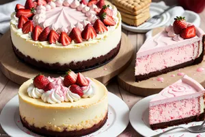 Sweet strawberry chocolate cake dessert