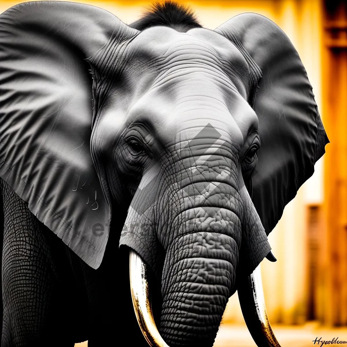 Picture of Majestic Endangered Ivory Bull in South African National Park