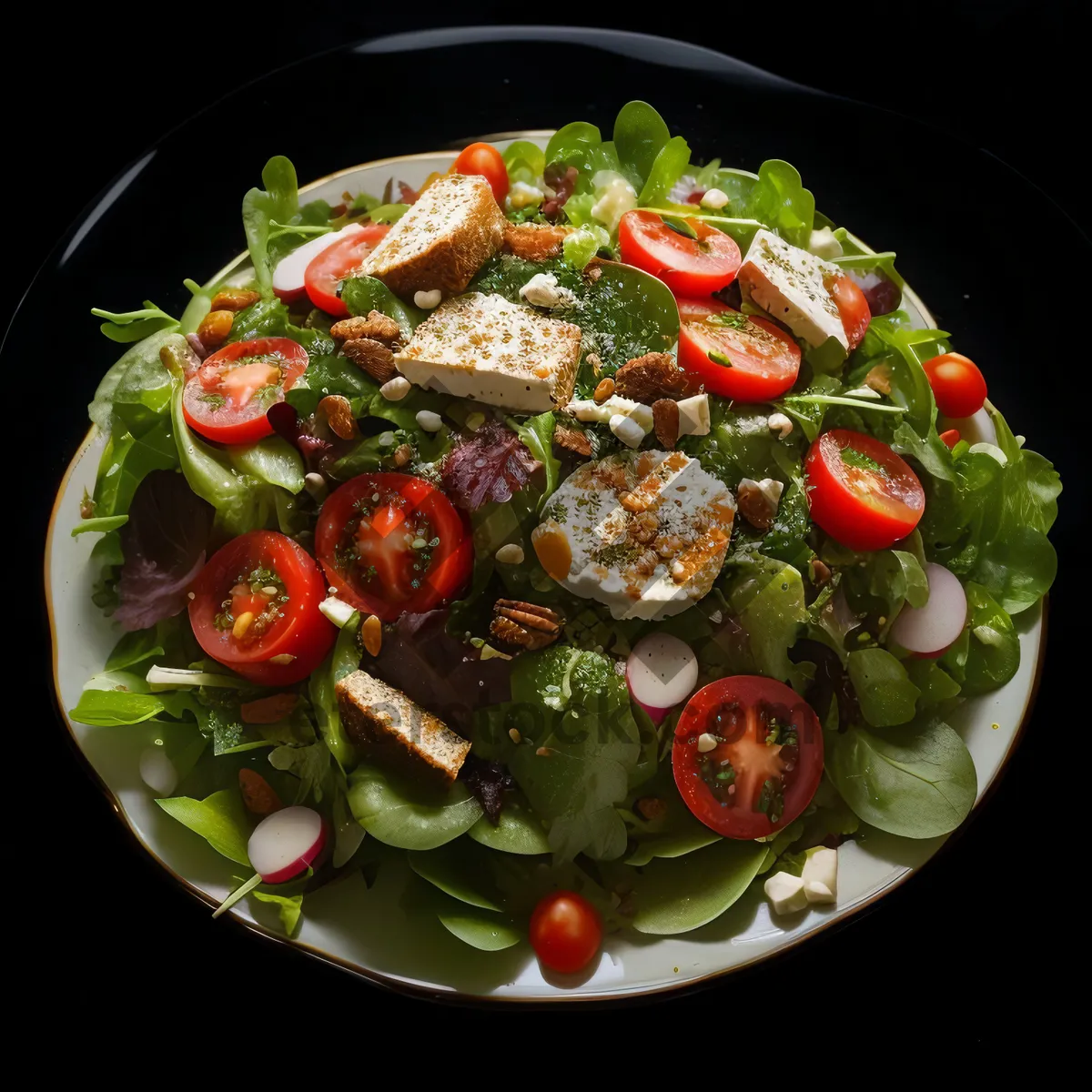 Picture of Healthy Vegetarian Salad with Fresh Ingredients