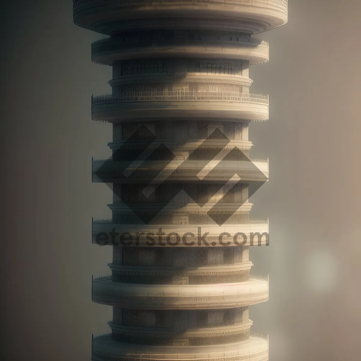 Picture of Stacked Wealth: Column of Coins in Banking