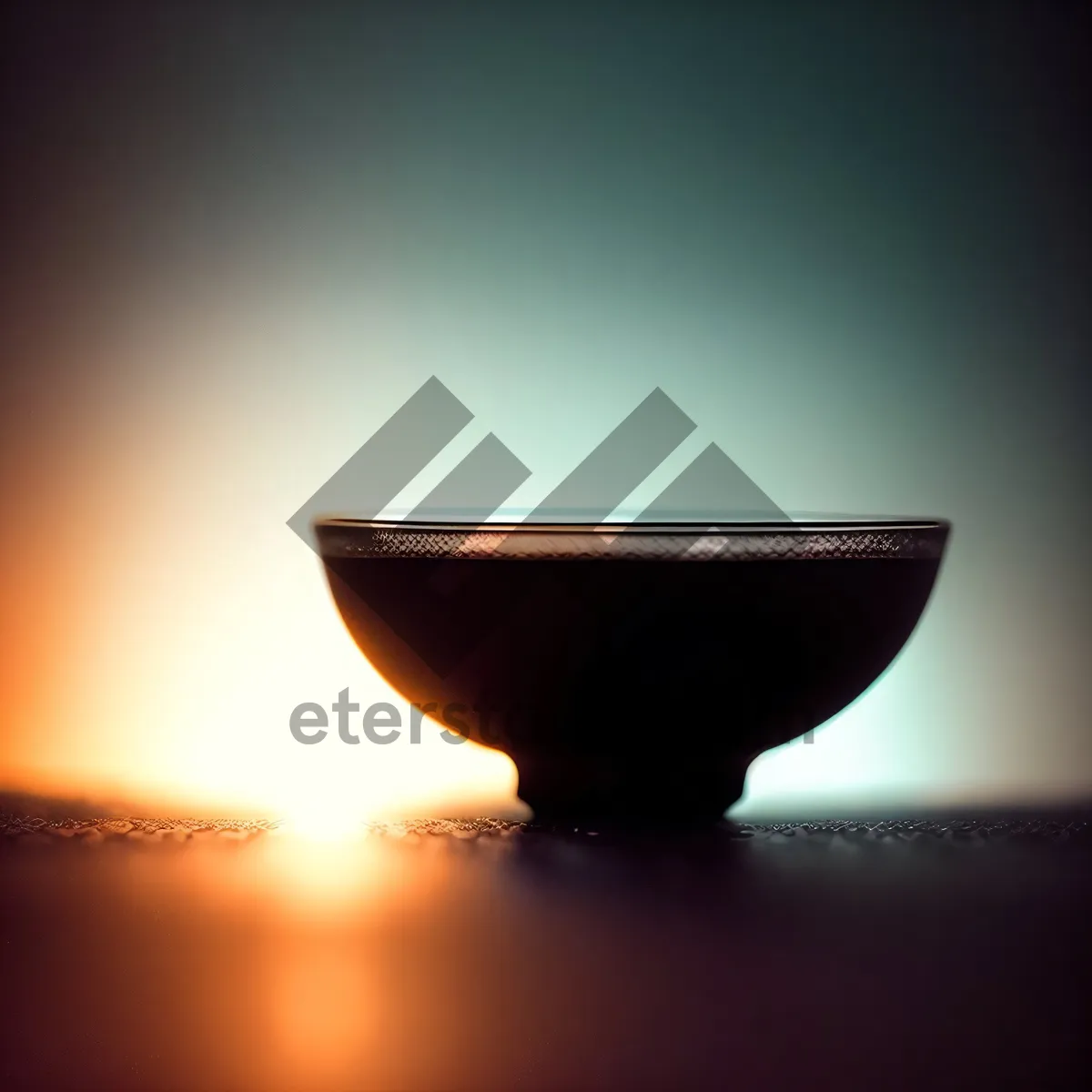 Picture of Japanese tea cup with glass container