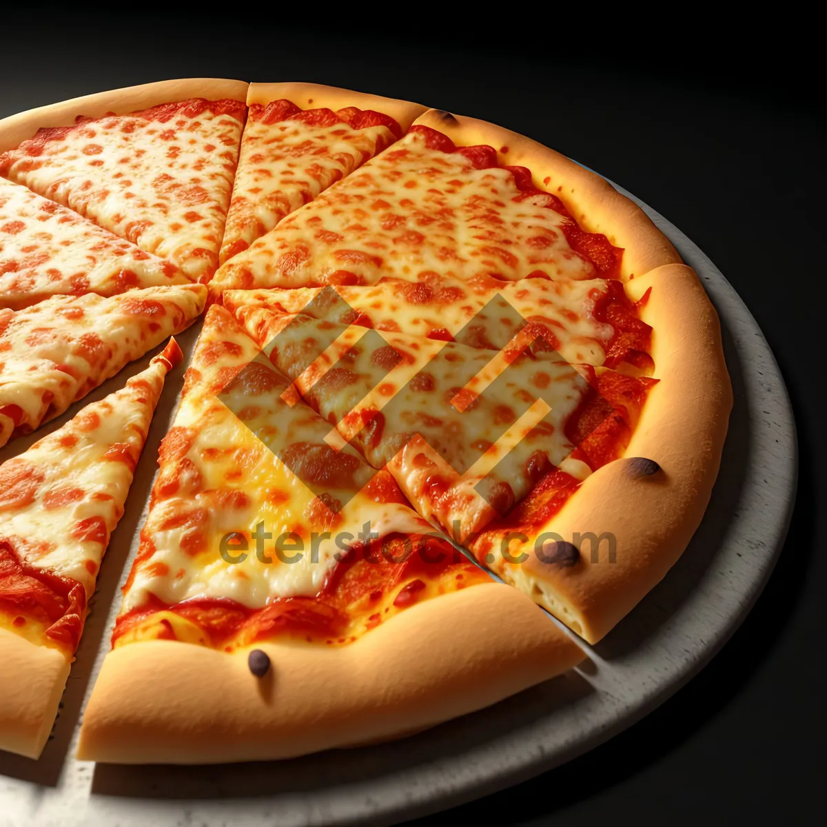 Picture of Delicious Pepperoni Pizza with Melted Mozzarella and Crispy Crust