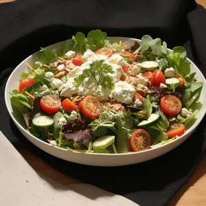 Fresh Vegetable Salad with Cherry Tomatoes and Olives