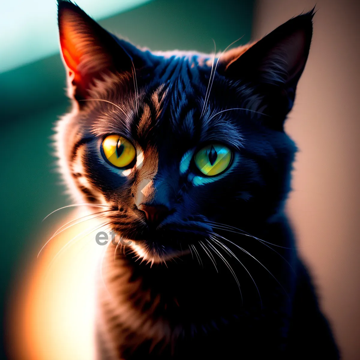 Picture of Adorable Gray Tabby Kitty with Curious Eyes