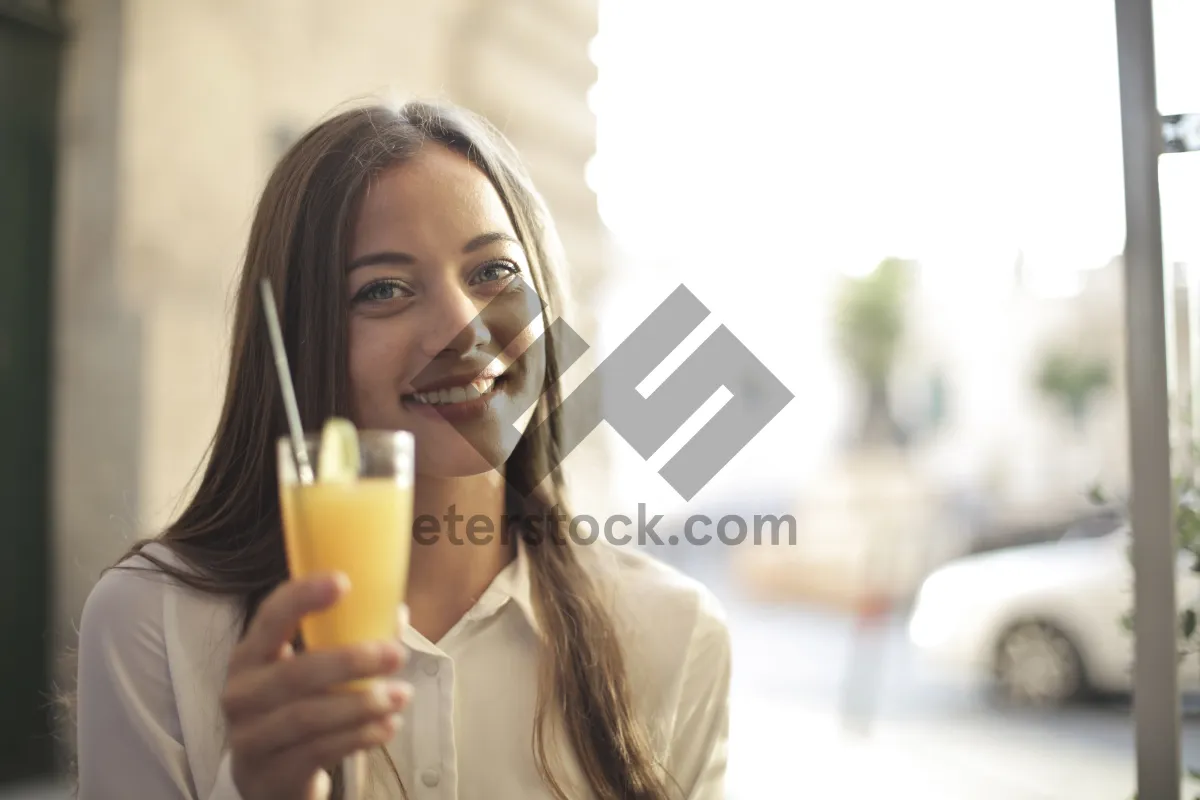 Picture of Attractive lady with a cheerful smile in 20s