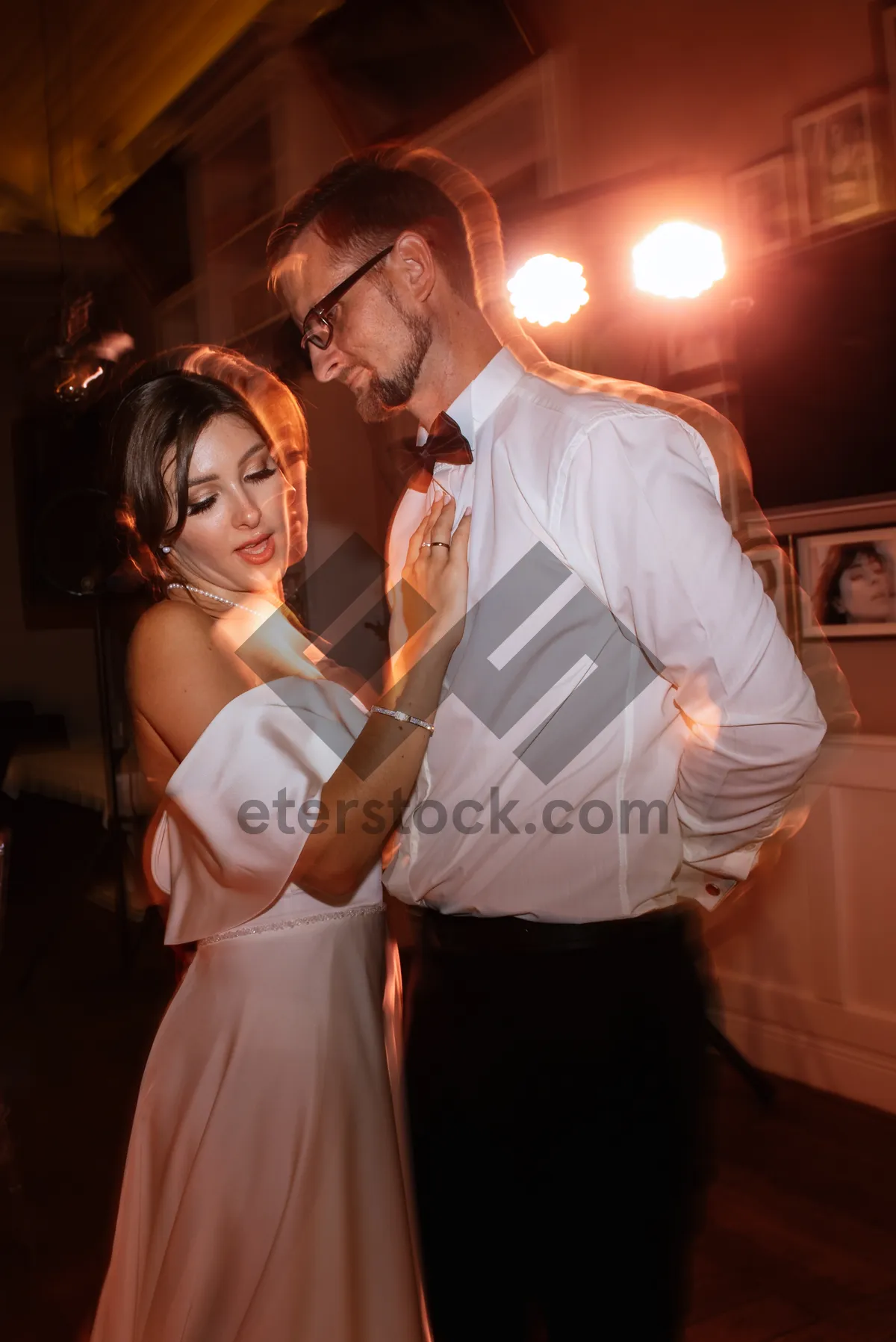 Picture of Stylish Couple Dancing at Nightclub Happy Together